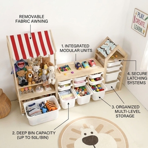 Armarios Montessori para <span class=keywords><strong>Niños</strong></span>, Almacenamiento de Juguetes, Muebles de Madera para Guardería, Jardín de Infancia, Organización de Juguetes, Sala de Juegos - Product Image 2