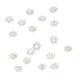 Perles entretoises en alliage plaqué argent et or pour bracelet, fabrication de bijoux DIY, forme flocon de neige, design à huit yeux - Product Image 2