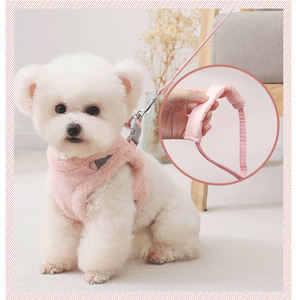 新デザイン 高級感 ベロア製 カスタマイズ可能 人気 ソフト 通気性 ドッグハーネス＆リードセット - Product Image 5