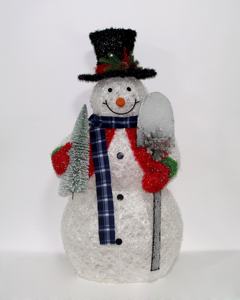 إضاءة LED ثلاثية الأبعاد عالية الجودة بطول 48 بوصة على شكل رجل ثلج مع مجرفة وشجرة، إضاءة خارجية للديكور المنزلي في عيد الميلاد والعطلات - Product Image 3