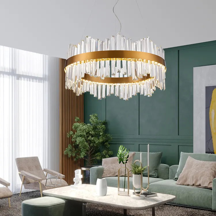 Yeni otel ev kristal cam asılı lamba aydınlatma Led dekoratif kolye ışık avize oturma odası yemek odası için