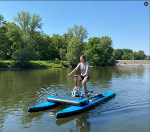 Bateau à pédales <span class=keywords><strong>gonflable</strong></span> stable à double paroi pour <span class=keywords><strong>2</strong></span> personnes, Aqua Cycle pour le divertissement familial et entre amis - Product Image 5
