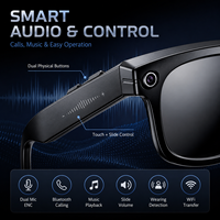Lunettes Intelligentes IA avec Double Caméra HD Sony 8MP, Vidéo 1080P, Transfert WiFi, Audio Open-Ear, Lunettes de Soleil Intelligentes pour le Voyage