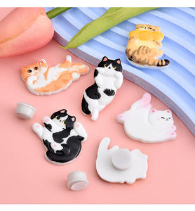 Accesorios de Resina con Forma de <span class=keywords><strong>Gato</strong></span> de Dibujos Animados, Modelo en Miniatura, Imán para Refrigerador, Carcasa de Teléfono, Material para Parches Hechos a Mano - Product Image 4