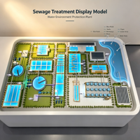 Modèle d'exposition de station d'épuration moderne pour la protection de l'environnement, pour usage en appartement, piscines bleues, réservoirs, ateliers, tuyaux, vert