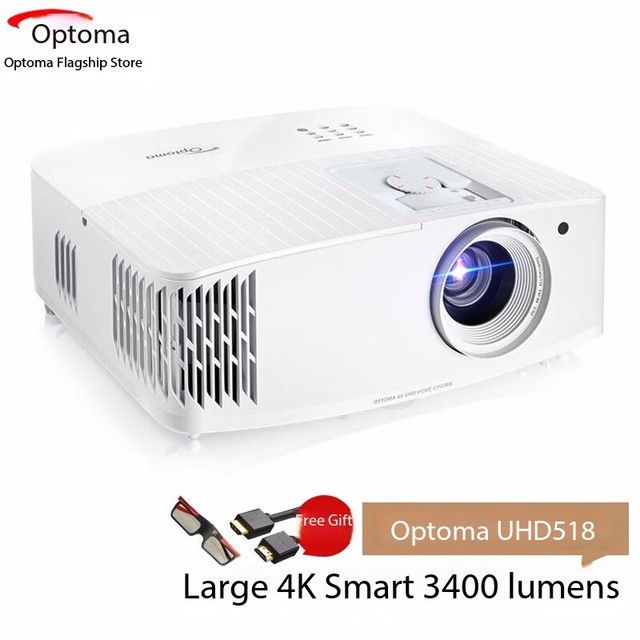 Optoma UHD518 3400 ISO Lumens True 4K UHD Smart DLP Lamp Projector With Android System For Home Theater E-Sports Small Business