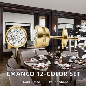 ชุดต่างหูไมโครสตั๊ดประดับเพชรเทียม 12 สี EManco ของขวัญสุดอินเทรนด์สำหรับผู้หญิง ชุบทอง เหมาะสำหรับงานแต่งงาน งานครบรอบ และงานปาร์ตี้ - Product Image 3