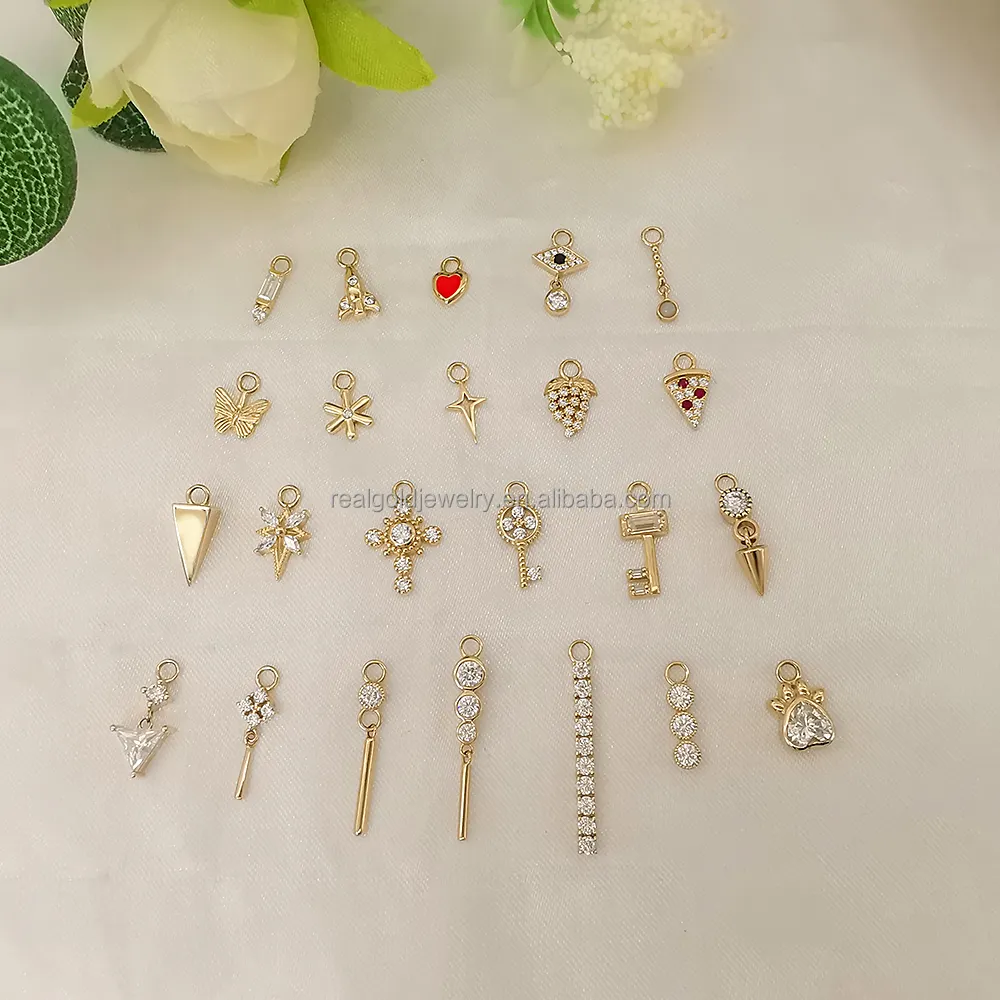 Schönen Schmuck 14K echtes gelbes Gold Schmuck DIY Zubehör Ohrringe Reize niedliche Größe hohe Qualität verschiedene Formen schönes Design