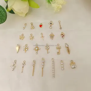 Fine Jewelry 14K Real Yellow Gold Jewelry DIY Accessory Earrings Charms Cute Size High Quality Various Shape Beautiful Design