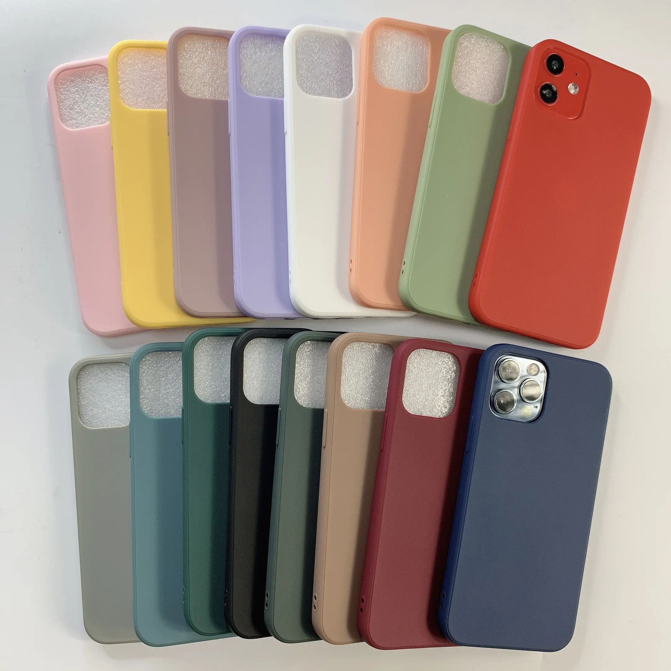 1.5mm thickness Silicon Matte Cover Mobile Phone Case Colorful TPU Soft Silicone Case for iPhone 15 14 13 12 11