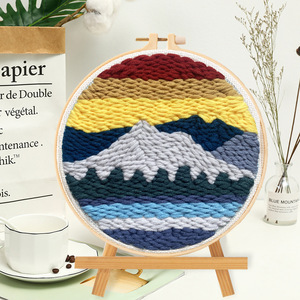 Kit de broderie au poinçon pour débutants avec cerceau, artisanat de couture fait main pour les passionnés de jouets licorne, cadeau pour les fans de broderie de dessins animés - Product Image 1