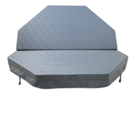 Couverture de spa de nage en vinyle gris personnalisable pour spa de massage extérieur, fabriquée à la main avec flexibilité pour accessoire de spa chaud