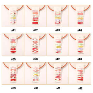 6 unids/set estilo coreano Polka Dot Check patrón Pinzas Para Cabello chica resina pinzas para el cabello accesorios mujeres lindas horquillas niños - Product Image 5