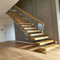Realgrees – escalier droit personnalisé en porte-à-faux, escalier intérieur flottant en bois moderne avec marches en bois, escaliers d'intérieur