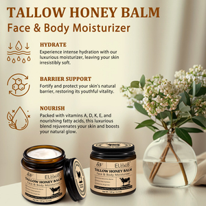 Baume fouetté hydratant bio au suif et au miel Elbbub pour une peau douce et lisse – Crème fouettée au suif purement naturelle pour le <span class=keywords><strong>visage</strong></span> - Product Image 5