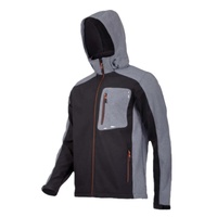 Veste Softshell noire personnalisée, vêtements de travail coupe-vent d'extérieur, veste coupe-vent pour hommes, vêtements d'extérieur en tissu de haute qualité