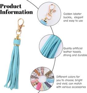 <span class=keywords><strong>Porte</strong></span>-clés pendentif pompon en faux <span class=keywords><strong>cuir</strong></span> artificiel avec homard pivotant sac accessoires portefeuille artisanat fournitures sac à main décoration - Product Image 2