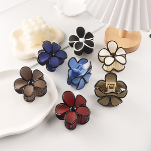 Pince à cheveux en plastique pour fille, accessoire de fleur moyenne para El Cabello, pince creuse douce de 7.5cm - Product Image 4