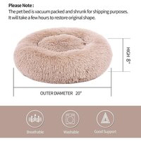 Coussin de voyage anti-anxiété pour chat, 50 cm, moderne, en fausse fourrure solide, rembourrage en coton, non amovible, toutes saisons