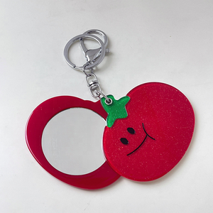 Llavero Colgante Personalizado con Espejo de Frutas Adorables, Accesorio para Llaves de Coche y Bolsos, Llavero Portátil de Acetato con Asa, Venta al por Mayor - Product Image 5