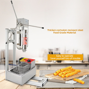 Máquina Comercial Eléctrica para Churros Españoles de Acero Inoxidable 304 de 5L con Freidora y Rellenador Manual de 3 Boquillas para Panadería y Snacks - Product Image 5