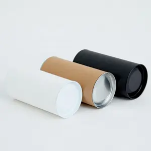 Biodegradable Custom Printed Empty Round Cylindrical Tall Cajas De Carton Tube Shape Cardboard Round Tea Box Packaging