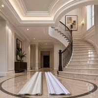 Moulures de corniche en polyuréthane blanc apprêté, moulures de luxe pour la décoration intérieure