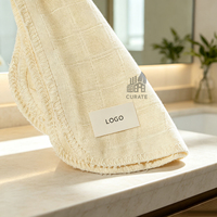 Serviette de toilette en mousseline de coton biologique personnalisable avec logo, douce, réutilisable, pour peaux sensibles, femmes, maison, salle de bain, soins de la peau