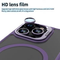 Coque de Téléphone à Bord Multicolore et Magnétique pour iPhone 13 15 Pro Max avec Support, Housse Arrière Transparente