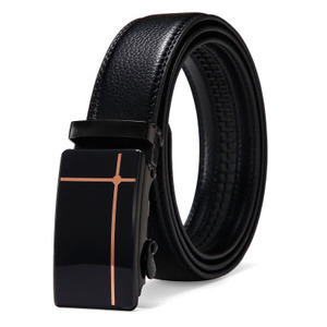 E303 Atacado Preto Fuax Cintos De Couro Cintura Presente Metallic Buckle Cinto Automático Ajustável para Homem - Product Image 2