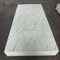 Panel de Pared de PVC Alternativo al Mármol Económico de 1220*2440 mm, Lámina de Plástico Impresa con UV para Paredes Interiores, Servicio de Corte a Medida Disponible