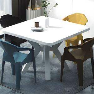 Fournisseur d'usine <span class=keywords><strong>Table</strong></span> basse Banquet pas cher Petites tables carrées blanches en plastique à vendre - Product Image 1