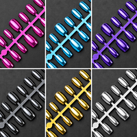 OEM ODM Capsules d'ongles en Acrylique ABS, Paillettes, Effet Ombré, Formes Ronde, Amande, Cercueil, Taille et Couleur Personnalisables, 10 pièces, Vente en Gros