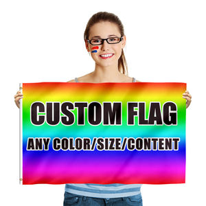 Produit promotionnel 3x5 pieds lettres de drapeau International personnalisées-E 100% Polyester-je tourne à droite - Product Image 5