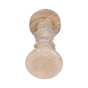 Porte-bougie décoratif en bois, style antique, avec perles, centre de table - Product Image 6