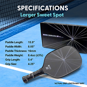Paleta de Pickleball de fibra de carbono cruda de potencia máxima avanzada de 14mm de espesor con fibra natural CFS 100% de 16mm - Product Image 2