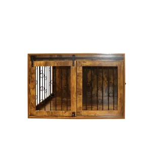 Dog kennel với gỗ và lưới đồ nội thất góc Dog House Crate