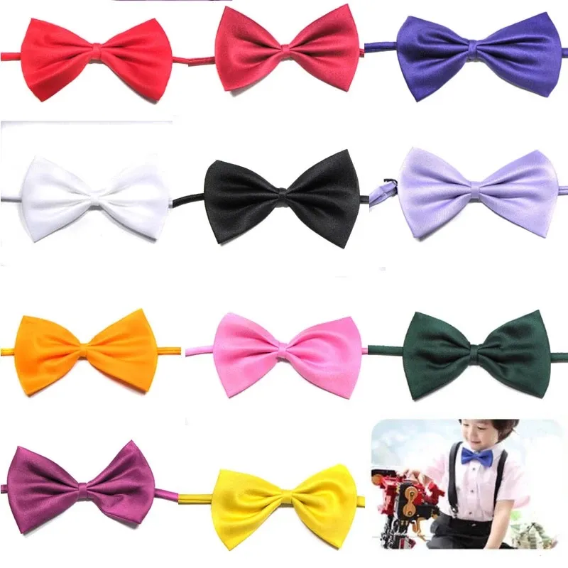 Hot Selling Fashion Tuxedo Bow Tie Girls Boys Wedding Party Solid Butterfly Kids Bowknot Wholesale Accessories Bowtie