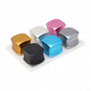 New Square 2 Inch Aluminum <b>Herb</b> Grinder 4-layer Metal Tobacco Grinder Logo Custom - Product Image 1