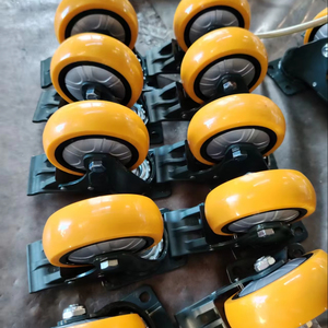 <span class=keywords><strong>3</strong></span> Zoll Schwenkbare Lenkrollen mit Bremse Orange Industrierollen für Transportwagen Stangenrollen - Product Image 1