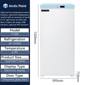 Réfrigérateur médical d'usine pour vaccins, dégivrage automatique, 10 pieds cubes Réfrigérateur commercial vertical pour vaccins avec porte vitrée - Product Image 5