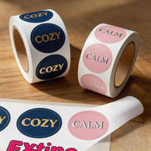 Impresión de Logotipos Personalizados a Prueba de Agua, Embalaje con Acabado Brillante, Vinilo Holográfico, Adhesivos Personalizados Troquelados - Product Image 1