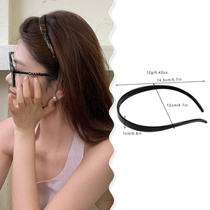批发塑料细头带简单半透明光滑豹纹发带女头带 - Product Image 2