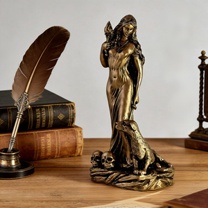 Statue de la déesse grecque Hécate en résine, finition bronze, figurine décorative pour autel de sorcellerie, cadeau <span class=keywords><strong>occulte</strong></span> pour la maison et la spiritualité - Product Image 1