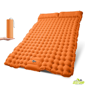 <span class=keywords><strong>Matelas</strong></span> auto-gonflant léger <span class=keywords><strong>pour</strong></span> 2 personnes avec double oreiller et pompe à pied intégrée, idéal <span class=keywords><strong>pour</strong></span> le voyage, le sommeil et le camping - Product Image 1
