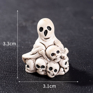 Figurines miniatures de dieu de la mort pour décoration d'Halloween, ornements fantômes de citrouille en résine pour bricolage, fête d'Halloween, village, bonsaï, artisanat - Product Image 3