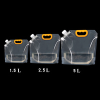 Sacs en plastique transparents à bec verseur avec poignée, qualité alimentaire, haute barrière, pour eau, bière, soupe, 5L 10L