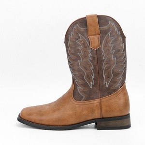 <span class=keywords><strong>Botas</strong></span> Vaqueras Occidentales para Hombre, Clásicas, Bordadas, con Punta Cuadrada, Resistentes, con Tacón Grueso, Botines Cortos y Duraderos para Hombre - Product Image 5