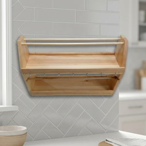 Banc de travail multifonctionnel en fer pour bijoux, organisateur de rangement artisanal de forme irrégulière, support à outils en bois de pin - Product Image 5