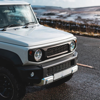 JOP4X4 Grille de pare-chocs avant noire ABS pour Suzuki Jimny Sierra JB64 JB74 JC74 3/5 portes 2019-2024 Accessoires de lettre de nouvel état